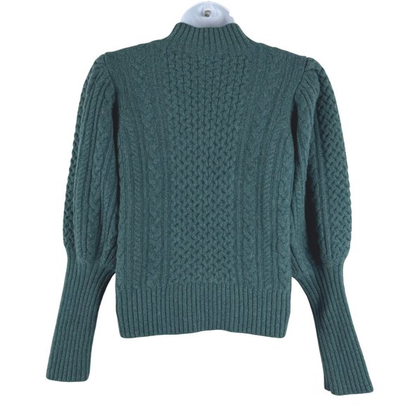 Sea New York Juliette Cable Knit Sweater XS Forest Green Wool NWT FS-1447 - Picture 6 of 10
